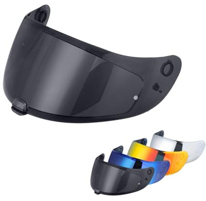 Helmvsier für C70 FG-17 IS-17,Motorradhelm Visier,Motorrad Windschutz Helm Objektiv Visier Vollgesichts,Motorradhelm Zubehör Ersatz (Schwarz)