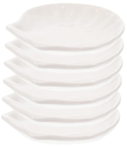 SHOWERORO 6pièces Lot De Assiettes Motif Coquille Plateau Pour Fruits Secs Et Collations Assiettes De Cuisine Occidentale Pour Fête Et Maison
