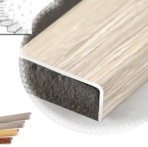 ZIUSFAC 120cm Winkelleiste Holzmaserung Laminat Winkelprofil Metallo Eckschutzprofil Für Kanten Treppenkantenprofil Forma De L Stufenkantenprofil Für Parkett(Beige,Long 90cm)