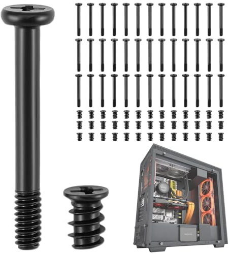QWORK® 80 Pièces vis de boîtier d'ordinateur, vis autotaraudeuses pour ventilateurs de PC, pour le montage de ventilateurs de boîtier PC