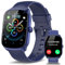 Montre Connectée Femme Homme avec Appel Bluetooth, 1.95 HD Ecran Incurvé Smartwatch Podometre/Sommeil/Cardiofrequencemetr, Montre Sport avec 110+ Modes Sportifs, Montre Intelligente IP68, Bleu Foncé