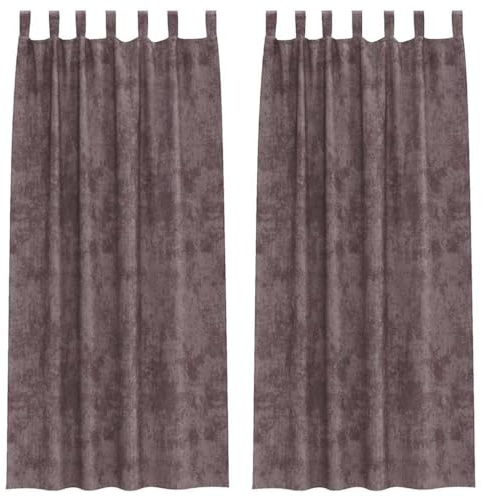 vidaXL Velvet Curtains with Curtains 2 pcs Brown 245 x 140 cm Velvet, Modern Velvet Curtains, Room Darkening, Thermal Insulation, Stylish Indoor Window Treatments, Functional Decor, Elegant Drapes