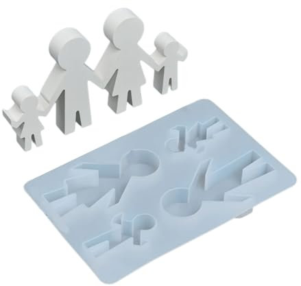 Moldes de silicona de familia de cuatro figuras para hacer jabón, cemento, yeso, moldes de silicona para decoración del hogar, molde familiar