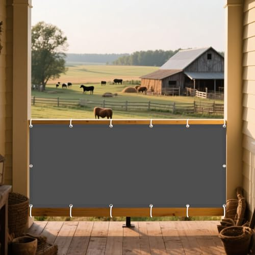 Imperméable Rectangulaire 235 x 240 cm Protection Bache Anti UV 50+ PES Toile Ombrage Pergola Auvent avec Oeillets pour Extérieur Terrasse Jardin Balcon, Gris Foncé