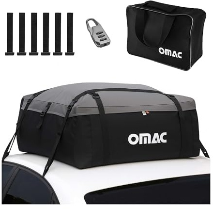 OMAC Dachtasche 500 Liter Faltbar Wasserdicht 6 Verstärkungsschnallen | Faltbar, Wasserdicht, 6 Verstärkungsschnallen, kompatibel mit und ohne Dachträger