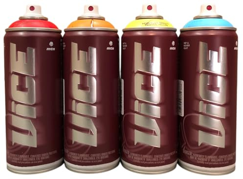 KLAMOTTEN STORE Vice PoP SHock - Juego de 4 botes de spray de graffiti con alta opacidad, 4 x 400 ml, alta presión