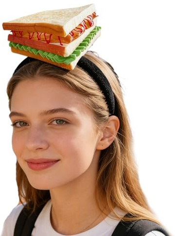 Serre-tête réaliste en forme de pain - Accessoire pour cheveux - Pour carnaval, anniversaire, école, événement