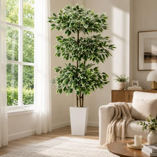 Fairblo Albero Ficus Artificiale 180 cm con Vaso
