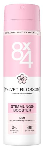 8x4 Velvet Blossom Duft Deo-Spray, 150 ml | Deo-Spray für Frauen, 48 Stunden Schutz, Antitranspirant mit einem sonnigig-blumigen Duft