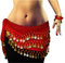 Belly Dance Bauchtanz Kostüm rot Hüfttuch inkl. ein paar Handketten Fasching Karneval Tanzaufführung
