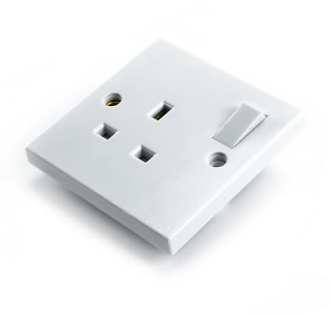 Status 13A Single Gang Switched Wall Socket, 250V UK Plug Socket, White Plastic Faceplate, S1G13AWS3