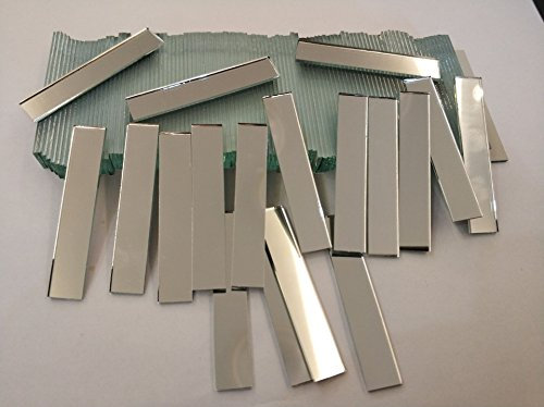 3 / 8x2inch (9.52x50.8mm) Specchietti artigianali rettangolari in vetro piccoli Bulk 120 pezzi tessere di mosaico