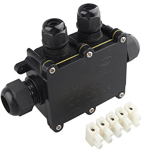 Futheda Boîtier de dérivation étanche IP68 4 sorties, Pour branchement de lumières en extérieur, Installation sous le sol, Protection des câbles de 5-1