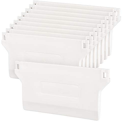 The Bead Shop Piezas de repuesto para persianas verticales - Placas de contrapeso para cortinas de láminas de tela, ancho 89 mm, color blanco (10 unidades)