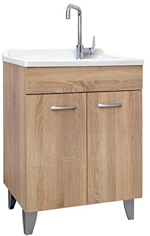 Yellowshop. - Prime Mobile Lavatoio Lavapanni Lavanderia e Bagno in Legno Anta Ante Mobile Mobiletto Pilozza Lavabo Armadio Varie Misure Cm 45x50, 50x50, 60x50 E 60x60 Altezza 91 (60 x 50 Cm)