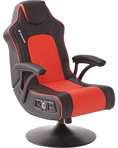 X-Rocker Torque Gaming Chair, 2.1 Multi-Stereo Sound Console Gaming Seat with Bluetooth Wireless Speakers, Subwoofer and Vibration Faux Leather Folding Pedestal for Mobile, Switch, PS5, XBOX - BLACK