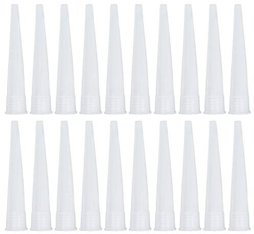 WEKON 20pcs Silicone Nozzle Caulk nozzles for Caulking, Screw-on Silicone Caulking Gun Nozzle, Nozzle Applicator Tip for Silicone Adhesive Sealant, Replacement Extension Tools