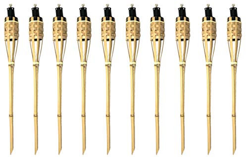Moritz 10 Stück Bambusfackeln Fackel Deluxe 60 cm Natur Gartenfackel Ölfackeln Garten Deko Öllampe Wegleuchte