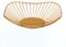 IBWell Short Curved-Edge Modern Creative Stylish Single Tier Dish,Metal Iron Wire Fruit Vegetables Bread Decorative Stand Serving Bowls Basket Holder (Gold)