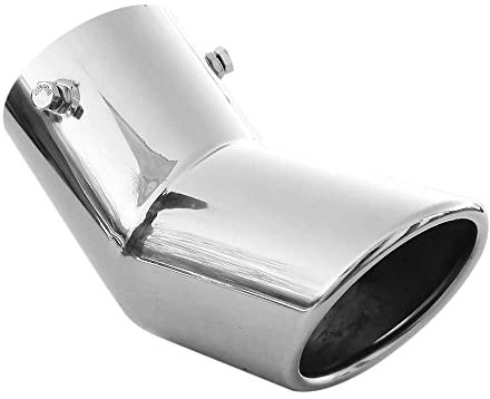 Auspuffblende Endrohr Endstuck Auspuff Blende Schalldampf Sportauspuff Universell Schalldampf Sport Tuning Optik Edelstahl Rund bis 70mm Chrom AutoHobby