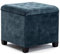 HNNHOME 45cm Cube Cloud Velvet Padded Seat Ottoman Storage Stool Box, Footstool Pouffes Chair with Lids (Teal, Cloud Velvet)