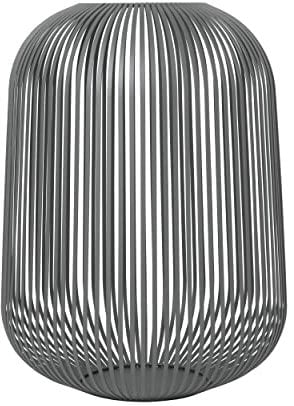 Blomus Laterne Lito | Steel Gray | Größe L | 33L x 33B x 45H cm | Kerzenhalter Schwarz | Windlicht aus Edelstahl | Laterne Deko | Indoor Windlicht Groß