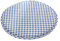 JLWM Sitzkissen Gedächtnisschaum Runden, Sitzauflage Kariert Gitter Karo Tartan Plaid Einfarbig Stuhlkissen Stoff Samt Nicht-Unterhose Gurt-Blau-34cm