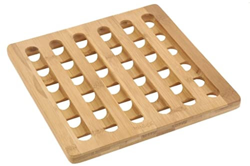 Galvog® Bamboo Trivet Mat/Stands | Assorted Hot Dishes/Pot/Bowl/Teapot/Plate Holders | Protector Pads for Kitchen Work Top, Table & Countertop (Square)