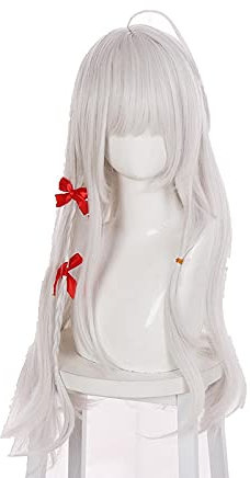 Uearlid Wig Anime Cosplay Anime Majo Kein Tabitabi Elaina Ireina Witch's Journey Cosplay Requisiten Perücke Lange Silber Haar Halloween Party Girl Wig Cap