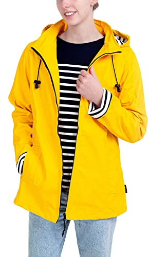 Breizh Ocean - Ciré Femme Imperméable, du XS au 4XL, Création Française ERQUY - Coupe Vent avec Coupe Ajustée et Intérieur Rayé Style Marinière - Manteau Femme