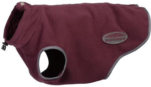 WeatherBeeta ComFiTec Fleece Zip Dog Coat, Maroon/Grey, 65cm