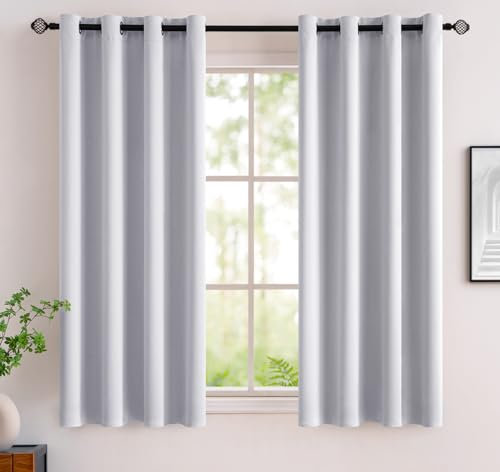 MIULEE Vorhang Kurz Fenster mit Ösen, Verdunkelungsvorhänge für Kleine Fenster, Gardinen Verdunkelung Modern Wohnzimmer Schlafzimmer, 2er Set Weicher Abdunkelnde Vorhänge, Jeder H 175 X B 140 cm