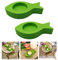 Oblique Unique® Teelichthalter Fisch 2er Set Kerzenhalter Fische aus Holz - Tisch Dekoration für Taufe Kommunion Konfirmation Taufdeko (Grün)