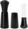 Zolunu Wdt Tool, Espresso Coffee Stirrer 7 Needles 0.4mm Espresso Distribution Tools with Stand, Aluminum Alloy Espresso Coffee Distributor (Black)