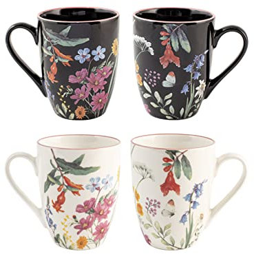 H&H Set 6 Mug Caroline Black&White Cc 340