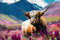 adrium Acryl-Bild 90 x 60 cm: Stier zwischen Bergen und Feldern (199137146)