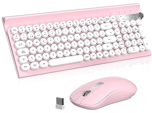 RaceGT Teclado y Raton Inalámbrico, Ratón y Teclado Inalambrico Silencioso, 2.4 GHz con Receptor USB Unifying, Disposición Español QWERTY, para PC/Laptops/Ordenador/Escritorio