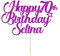 Personalised Happy Birthday Cake Topper Cake Decorations Double Sided Glitter Cake Toppers Custom Gifts for Women Men Friend with Any Age Name on 1st 10th 20th 30th 40th 50th (Purple)