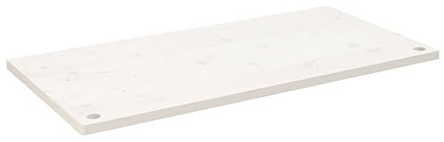 vidaXL Schreibtischplatte, Tischplatte für Bürotisch Schreibtisch Couchtisch, Holztischplatte mit lebendiger Kante, Schreibtisch Platte Büro Schreibtischplatte, Weiß Massivholz Kiefer