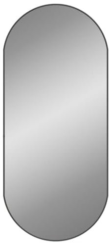 vidaXL Wandspiegel Flurspiegel Spiegel Badspiegel Hängespiegel Dekospiegel Schminkspiegel Badezimmer Garderobe Flur Schwarz 100x45cm Oval
