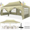 COBIZI Tonnelle de Jardin 3x6m Tonnelle Pliante Imperméable Tente de Reception Pliante Barnum Pliant avec 6 Parois 2.0 pour Jardin, Fête, Camping, Festival, Bière - UV50+(Kaki)