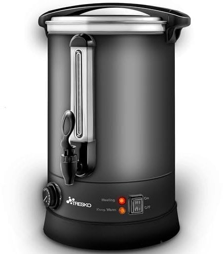 TRESKO® Bouilloire à vin chaud 30 l/2500 W en acier inoxydable - Pour vin chaud - Distributeur d'eau chaude