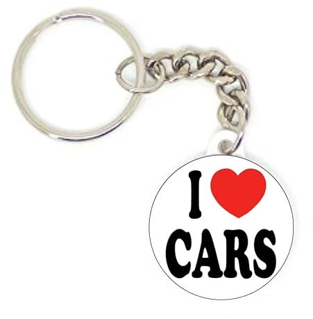 Porte clé badge I LOVE CARS CADEAU HUMOUR personnalisé voiture automobile