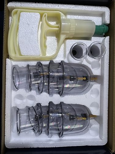 Ensemble de 12 ventouses chinoises d'aspiration sous vide Kit hijama cupping thérapie avec Tête Magnétique (12)