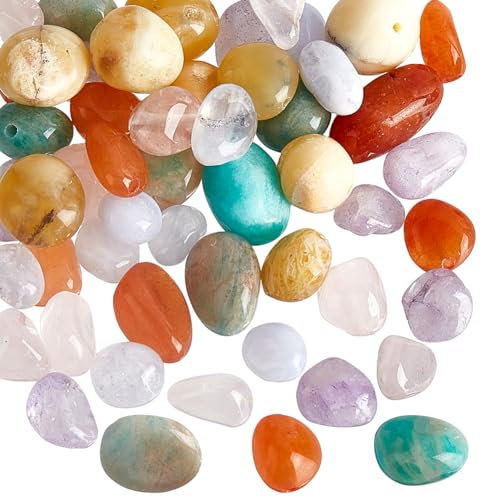 PH PandaHall 60pz 6Colori Perline di Pietre Preziose Naturali Irregolari 5~8mm Nugget Perline Chakra Burattate Perline Sfuse Forate In Cristallo per Orecchini Collane Creazione di Gioielli