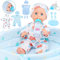 GirlDiary Babypuppe, 30,5 cm, Jungen-Puppen-Set mit 3 Kleidungsstücken und Zubehör, Tragetasche, Stubenwagen, Flasche, Schnuller, Decke, Pretend Play Kleinkindspielzeug für Alter 3-8 Jahre