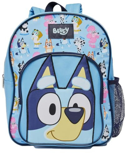 Bluey Mochila escolar para niños y niñas, color azul, azul