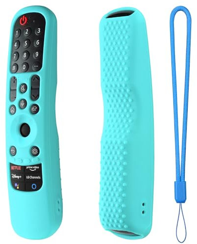 Silicone Remote Protective Case for LG TV Remote MR21GA MR21GN MR21GC MR22GA MR22GN MR22GC MR23GA MR23GN MR23GC TV Stick Anti-Slip Cover Sleeve Shockproof Protector with Lanyard (Mint Green)