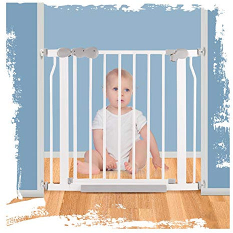 GOCHUSX Haustier- Tor, Automatisch Schließendes Metall- Tor Mit Verlängerung, Druckpassung Sicherheits- Zaun Für Treppen Türen, Für Breiten Von 65 Bis 216 cm(76-83cm)