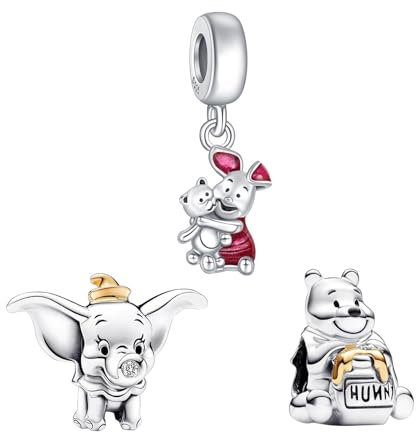 Doyafer 925 Sterling Silber Charm Ente und Maus Anhänger Bead Set Fit Frauen Armbänder, Halsketten, Geburtstagsgeschenke, für Familie und Freunde